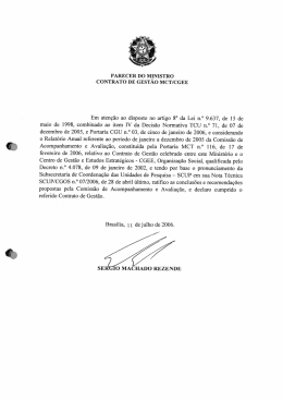Ratificação do Ministro (Contrato de Gestão)