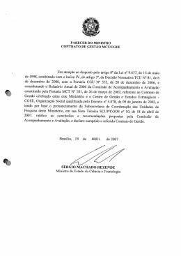 Ratificação do Ministro (Contrato de Gestão)