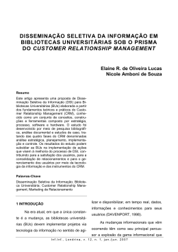 dissemina&ccedil;&atilde;o seletiva da informa&ccedil;&atilde;o em bibliotecas