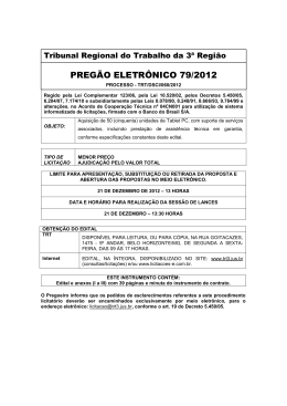 Edital PE 79/2012 - TRT da 3&ordf; Regi&atilde;o