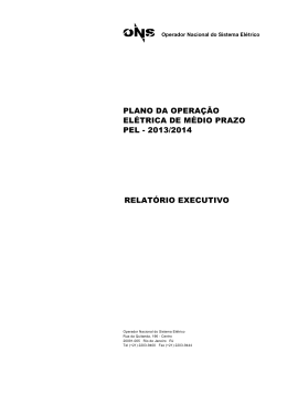 plano da operação elétrica de médio prazo pel - 2013/2014