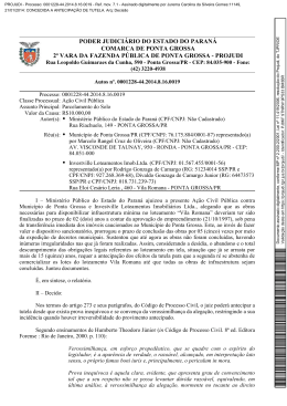 poder judici&aacute;rio do estado do paran&aacute; comarca de ponta grossa 2&ordf;