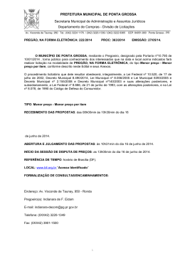 PREFEITURA MUNICIPAL DE PONTA GROSSA
