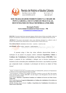 ser trabalhador ferrovi&aacute;rio na cidade de ponta grossa