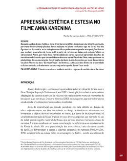 APREENS&Atilde;O EST&Eacute;TICA E ESTESIA NO FILME ANNA KARENINA