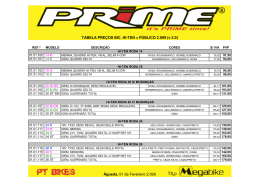 TABELA PRIME PUBLICO 2009 V2 - PRIME BIKES