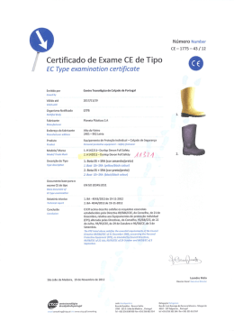 Certificado de Exame CE de Tipo