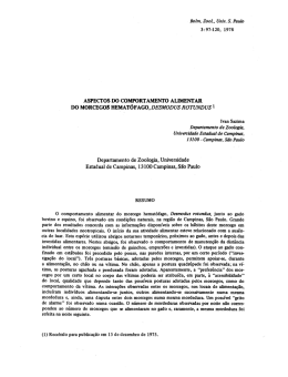 aspectos do comportamento alimentar do morcegos hemat&oacute;fago