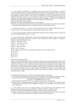 Exerc&iacute;cios de pH &ndash; Turma Evolu&ccedil;&atilde;o