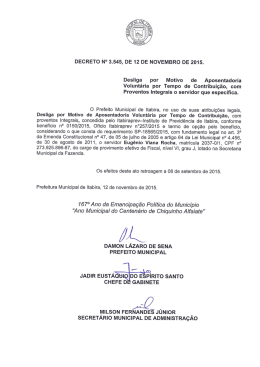 3545-2015 Desliga por motivo de aposentadoria o servidor Eugenio
