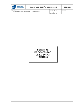 NORMA DE DE CONCESS&Atilde;O DE LICEN&Ccedil;AS - NOR 305