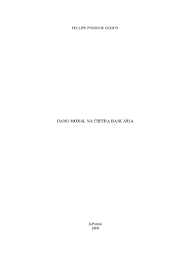 DANO MORAL NA ESFERA BANC&Aacute;RIA