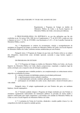 Portaria PGR/MPU n&ordm; 378/2010 - Procuradoria