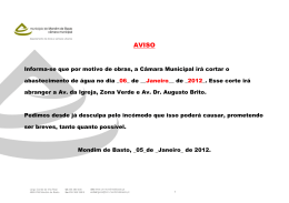 Informa-se que por motivo de obras, a C&acirc;mara Municipal ir&aacute; cortar o