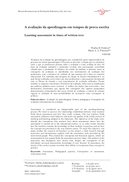 A avaliação da apredizagem em tempos de prova escrita