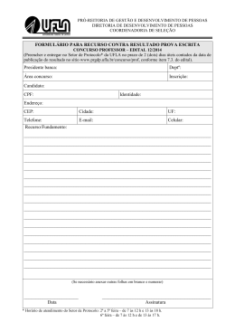 Formulário para recurso prova escrita - PRGDP