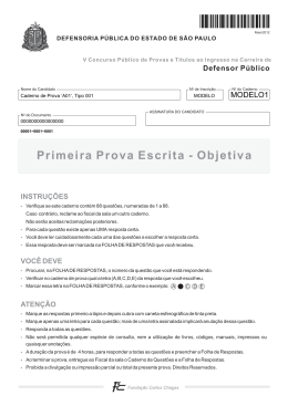 Primeira Prova Escrita - Objetiva