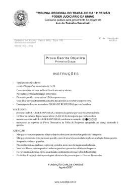 INSTRU&Ccedil;&Otilde;ES Prova Escrita Objetiva