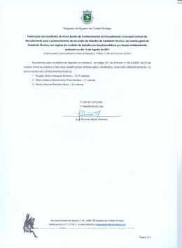 Publicação dos Resultados