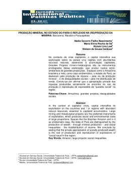 PRODU&Ccedil;&Atilde;O MINERAL NO ESTADO DO PAR&Aacute; E REFLEXOS NA (RE)