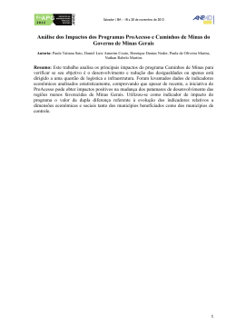 An&aacute;lise dos Impactos dos Programas ProAcesso e