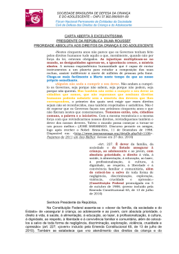 carta aberta à excelentíssima presidente da república