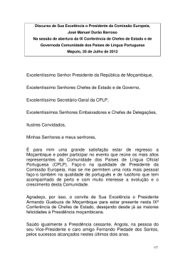 Excelent&iacute;ssimo Senhor Presidente da Rep&uacute;blica de Mo&ccedil;ambique