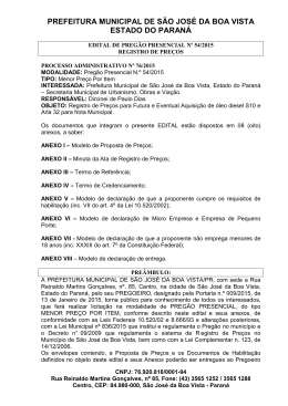 2. Edital P_P 54-2015 - Prefeitura de S&atilde;o Jos&eacute; da Boa Vista