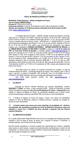 edital de preg&atilde;o eletr&ocirc;nico n&deg; 20.2007