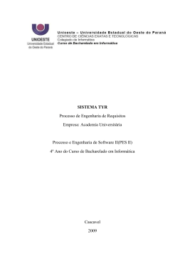 Especifica&ccedil;&atilde;o de Requsitos e Modelagem Orientada a Objetos