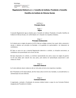Regulamento Eleitoral para o Conselho do Instituto, Presidente e