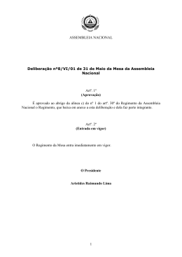 Regimento da Mesa - Assembleia Nacional de Cabo Verde