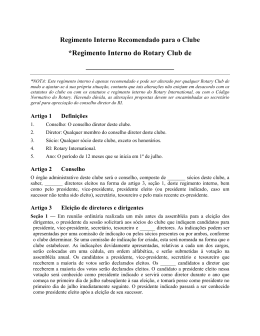 *Regimento Interno do Rotary Club de