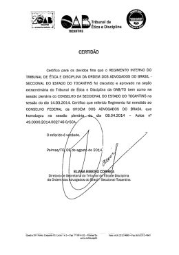 Regimento Interno - OAB-TO