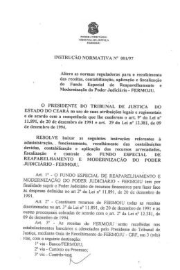 Instrução Normativa Nº 001/97 - Tribunal de Justiça do Estado do