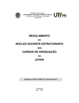 regulamento núcleo docente estruturante cursos de graduação utfpr