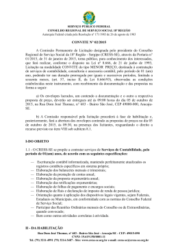 CONVITE N&deg; 02/2015 A Comiss&atilde;o Permanente de