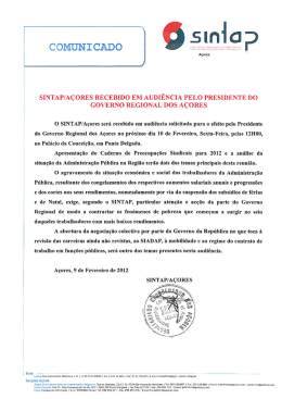 sintap/açores recebido em audiência pelo presidente do governo