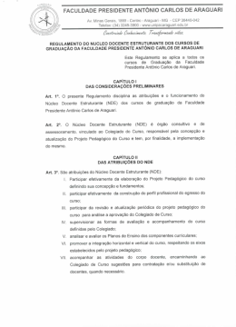Regulamento Núcleo Docente Estruturante