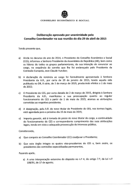 Deliberação - Conselho Económico e Social