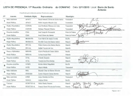 LISTA DE PRESENÇA: 17:*` Reunião Ordinária