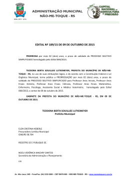 Edital 189/2015 - Prefeitura Municipal de Não-Me