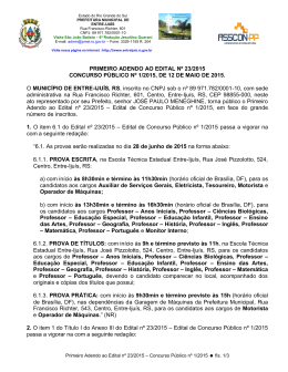 Publicado em 22 de Junho de 2015 Primeiro Adendo ao Edital 1