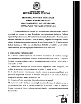 Acessar o arquivo Edital Processo Seletivo