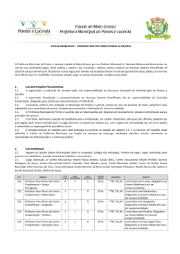 EDITAL NORMATIVO – PROCESSO SELETIVO SIMPLIFICADO Nº