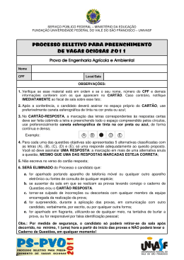 processo seletivo para preenchimento de vagas ociosas 2011