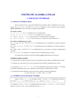 noções de álgebra linear 1. espaços vetoriais