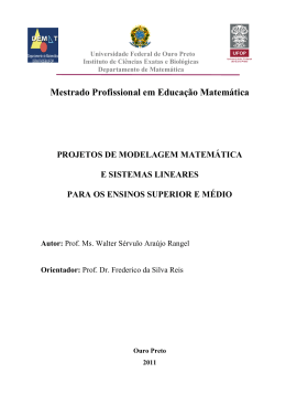 Projetos de Modelagem Matemática e Sistemas Lineares para os