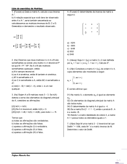 Lista de exercícios de Matrizes