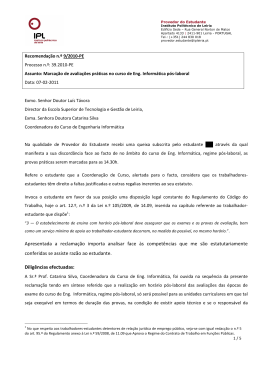 Recomenda&ccedil;&atilde;o 9/2011-PE - Instituto Polit&eacute;cnico de Leiria
